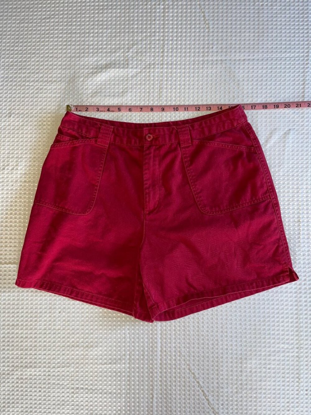 Northern Reflections Vintage Red Cotton High Waisted Utility Shorts Size 14